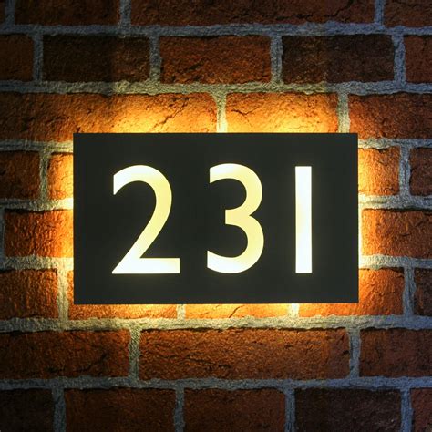 back lit lighted metal house numbers|lighted address number signs.